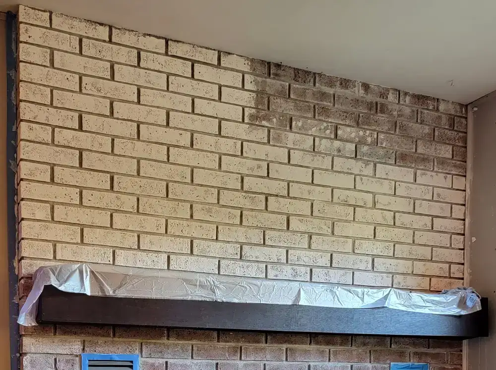 Fireplace during